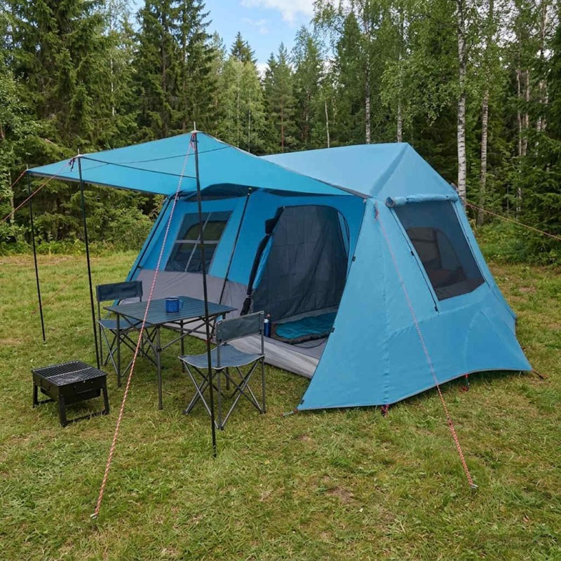 vidaXL Σκηνή τούνελ Μπλε 400 x 278 x 182 εκ
