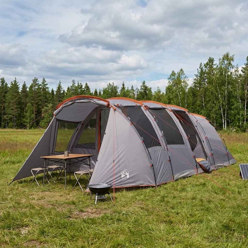vidaXL Σκηνή τούνελ Γκρι και Πορτοκαλί 675 x 392 x 210 cm