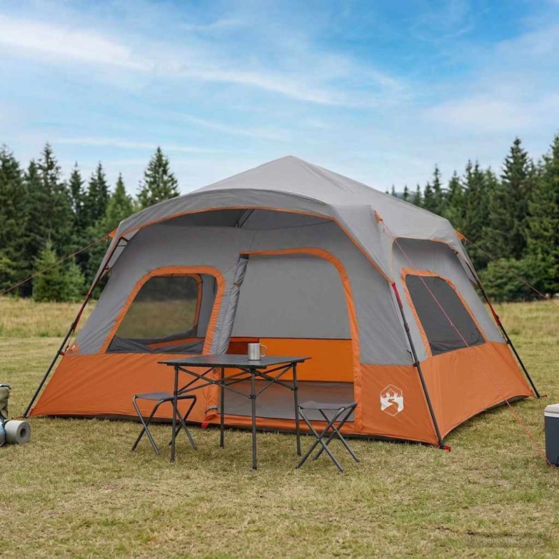 vidaXL Αυτόματη Τέντα Γκρι και Πορτοκαλί 340 x 280 x 190 εκ.