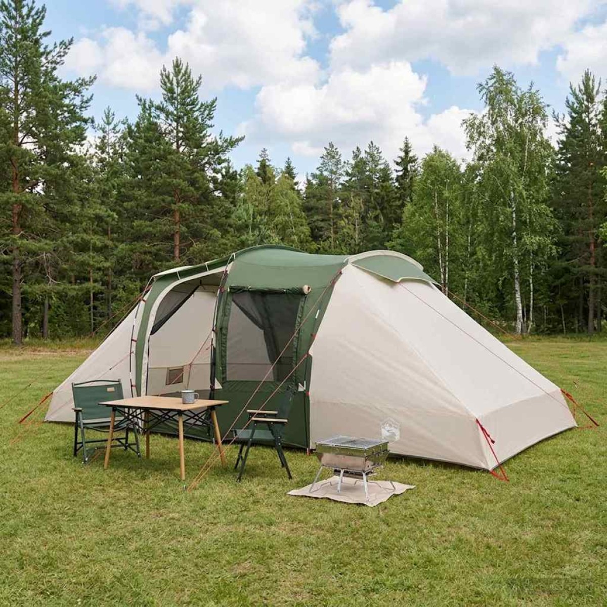 vidaXL Αυτόματη Τέντα Πράσινο 524 x 232 x 192 εκ.
