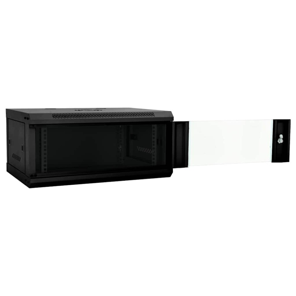 vidaXL Ντουλάπα δικτύου με αποθήκευση Μαύρο 60 x 35 x 28 εκ Ατσάλι