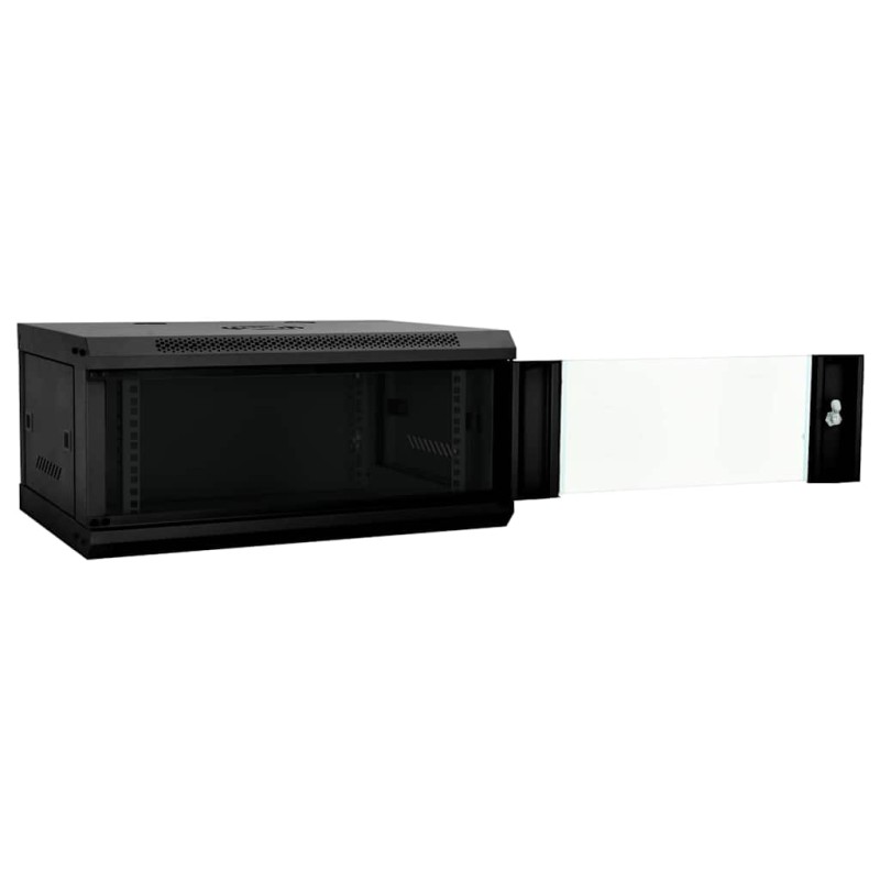 vidaXL Ντουλάπα δικτύου με αποθήκευση Μαύρο 60 x 35 x 28 εκ Ατσάλι