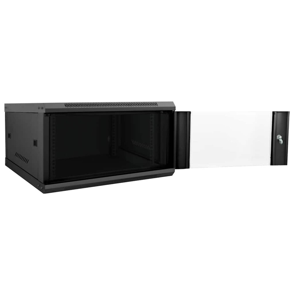 vidaXL Ντουλάπα δικτύου με αποθήκευση Μαύρο 60 x 60 x 35 cm Ατσάλι