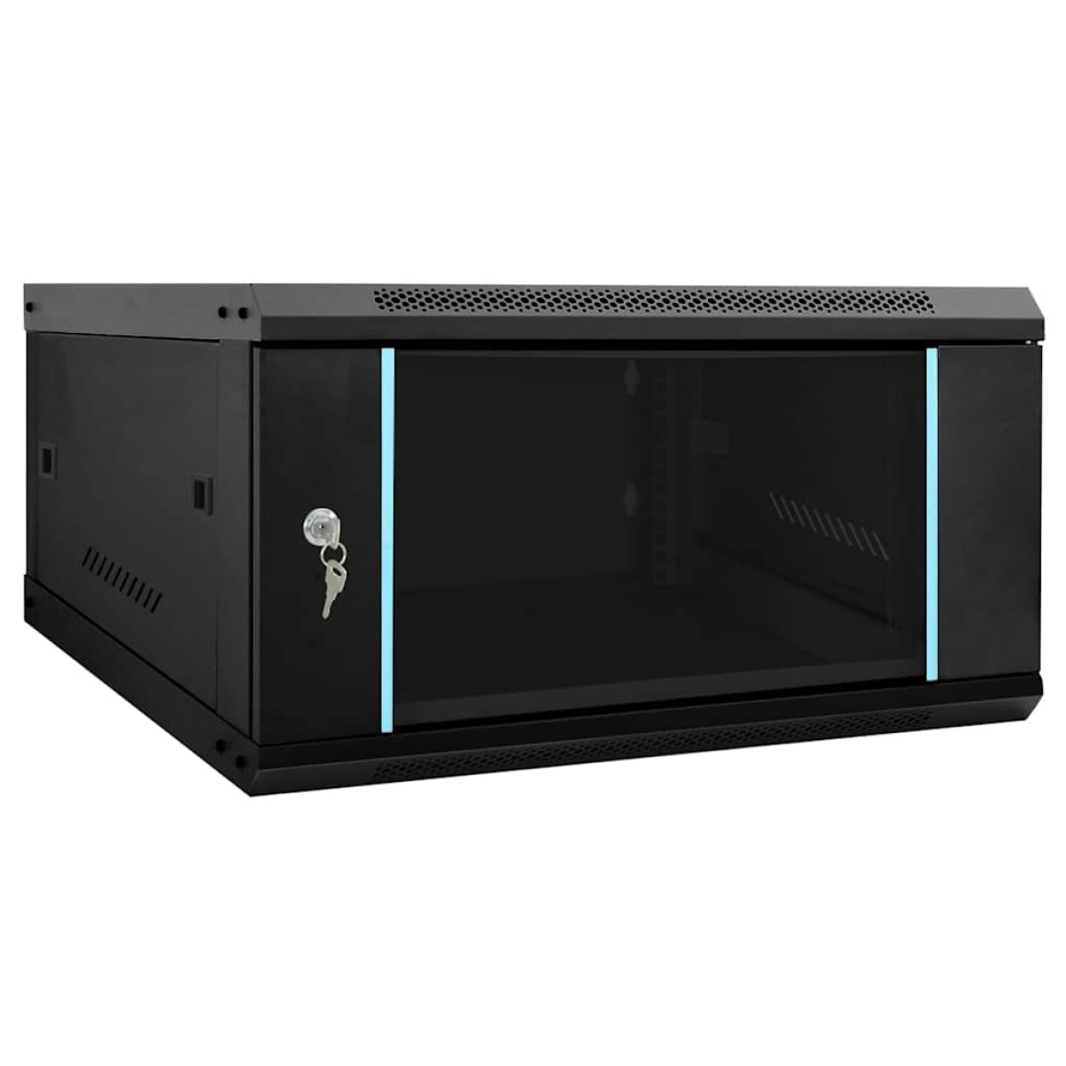 vidaXL Ντουλάπα δικτύου με αποθήκευση Μαύρο 60 x 60 x 35 cm Ατσάλι