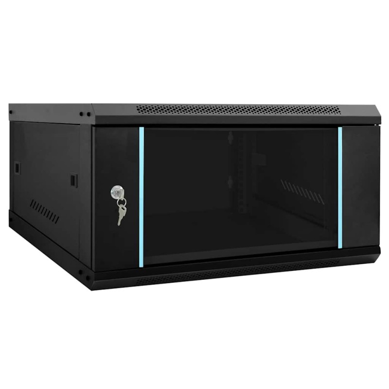 vidaXL Ντουλάπα δικτύου με αποθήκευση Μαύρο 60 x 60 x 35 cm Ατσάλι