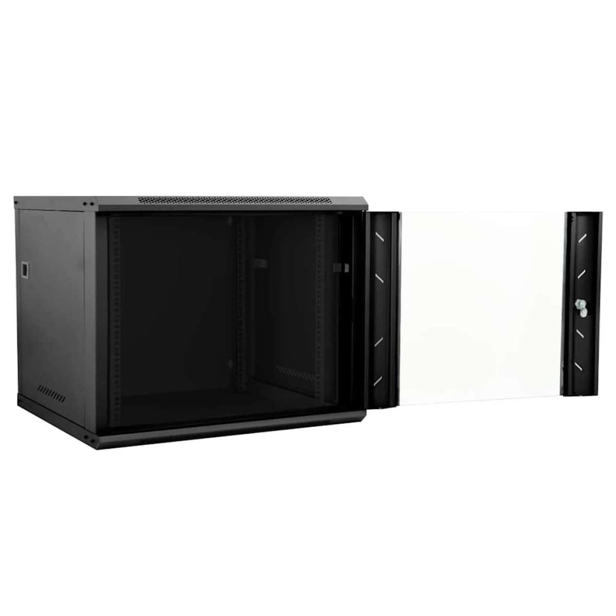 vidaXL Ντουλάπα δικτύου με αποθήκευση Μαύρο 60 x 60 x 50 εκ Ατσάλι