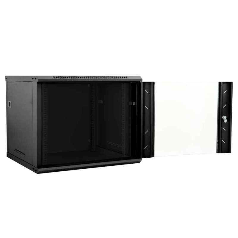 vidaXL Ντουλάπα δικτύου με αποθήκευση Μαύρο 60 x 60 x 50 εκ Ατσάλι