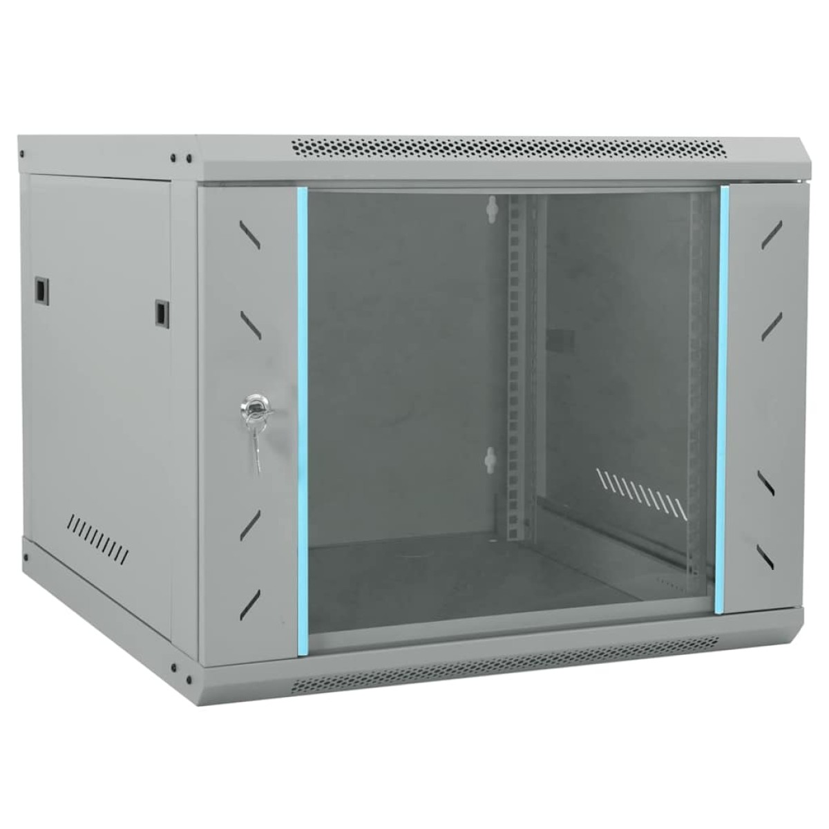 vidaXL Ντουλάπα δικτύου με αποθήκευση Γκρι 60 x 60 x 50 εκ Ατσάλι