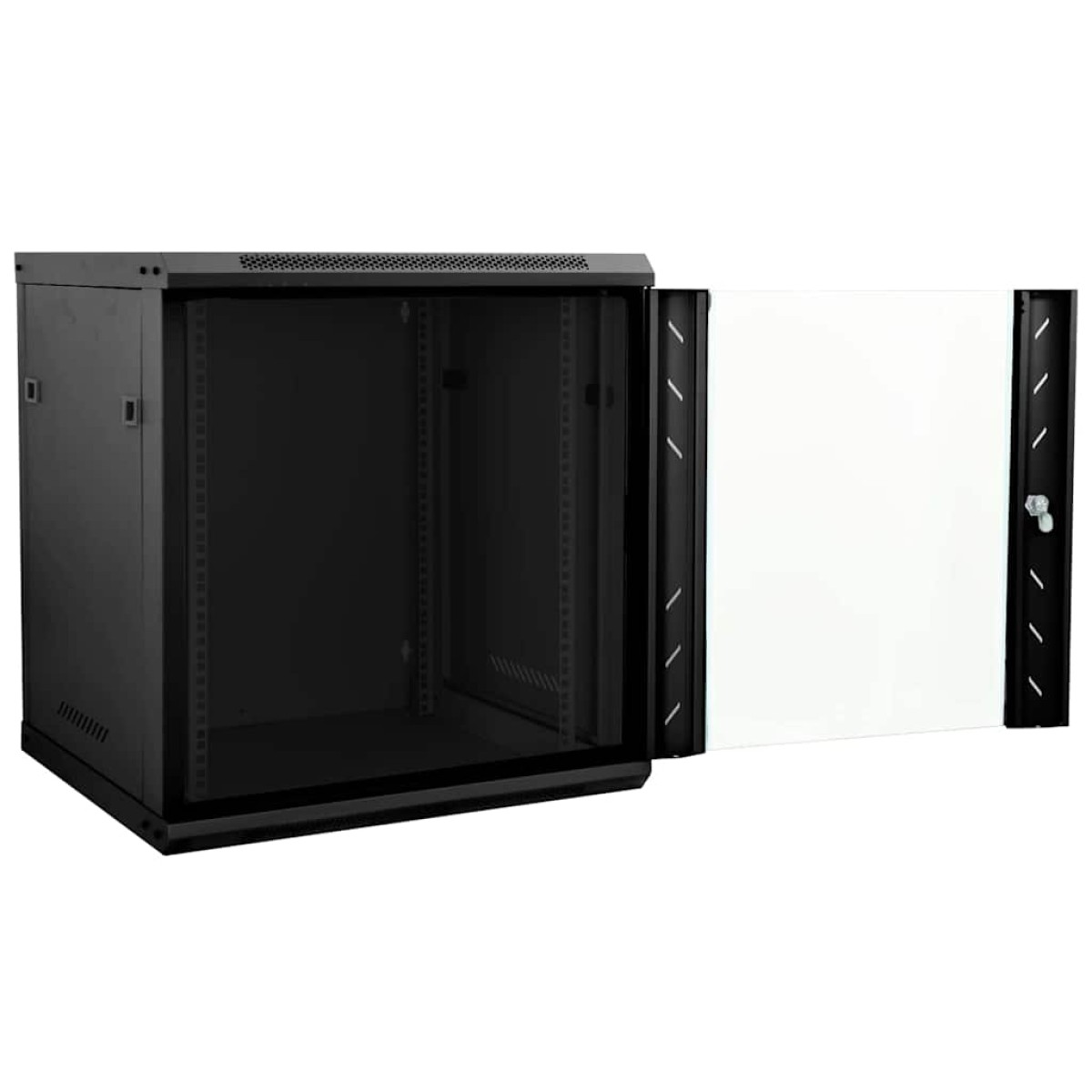 vidaXL Ντουλάπα δικτύου με αποθήκευση Μαύρο 60 x 45 x 65 εκ Ατσάλι