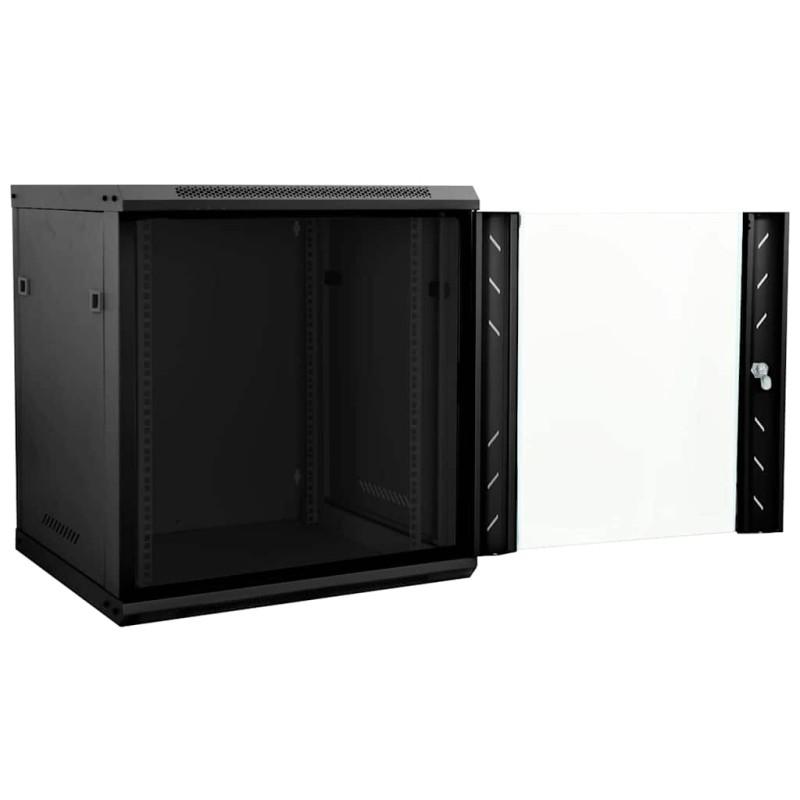 vidaXL Ντουλάπα δικτύου με αποθήκευση Μαύρο 60 x 45 x 65 εκ Ατσάλι