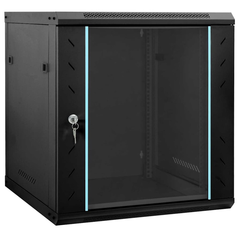 vidaXL Ντουλάπα δικτύου με αποθήκευση Μαύρο 60 x 45 x 65 εκ Ατσάλι