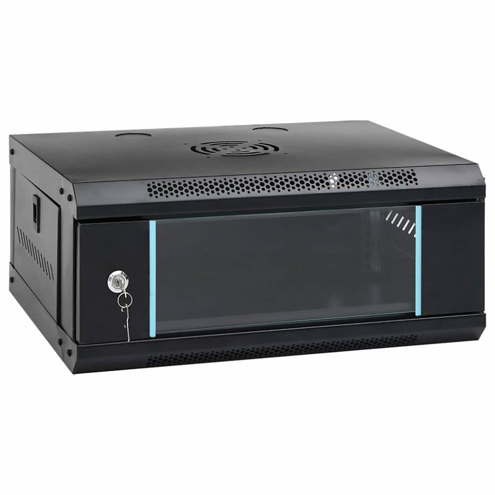 vidaXL Ντουλάπα δικτύου με αποθήκευση Μαύρο 53 x 45 x 21 εκ Ατσάλι