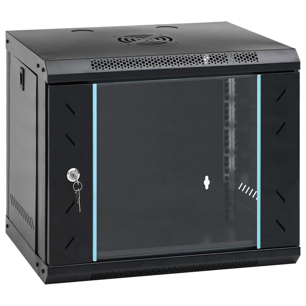vidaXL Ντουλάπα δικτύου με αποθήκευση Μαύρο 53 x 45 x 45 εκ Ατσάλι