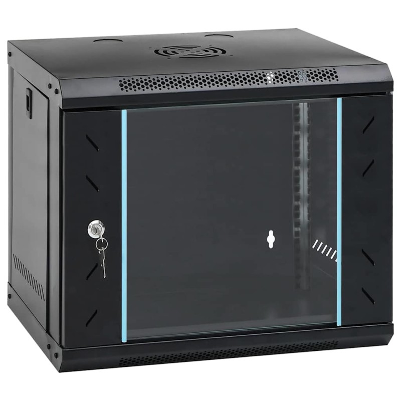 vidaXL Ντουλάπα δικτύου με αποθήκευση Μαύρο 53 x 45 x 45 εκ Ατσάλι