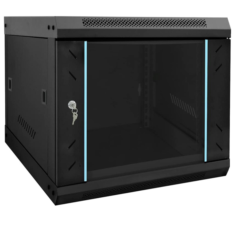 vidaXL Ντουλάπα δικτύου με αποθήκευση Μαύρο 53 x 60 x 45 εκ Ατσάλι