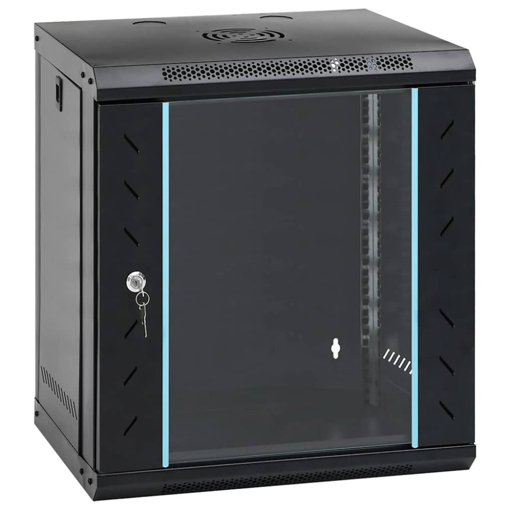 vidaXL Ντουλάπα δικτύου με αποθήκευση Μαύρο 53 x 45 x 60 εκ Ατσάλι