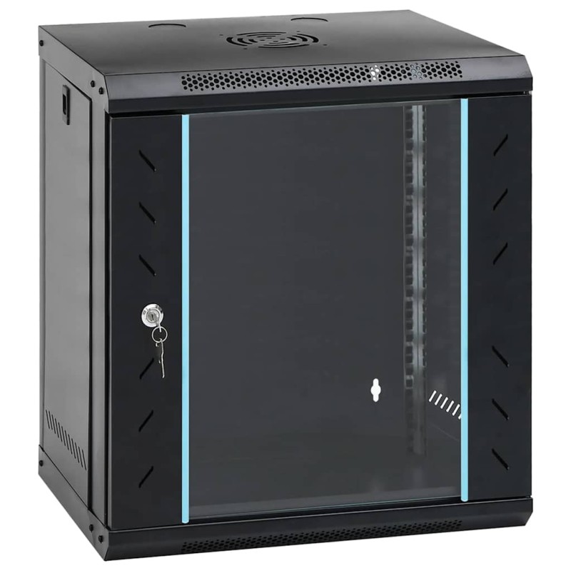 vidaXL Ντουλάπα δικτύου με αποθήκευση Μαύρο 53 x 45 x 60 εκ Ατσάλι
