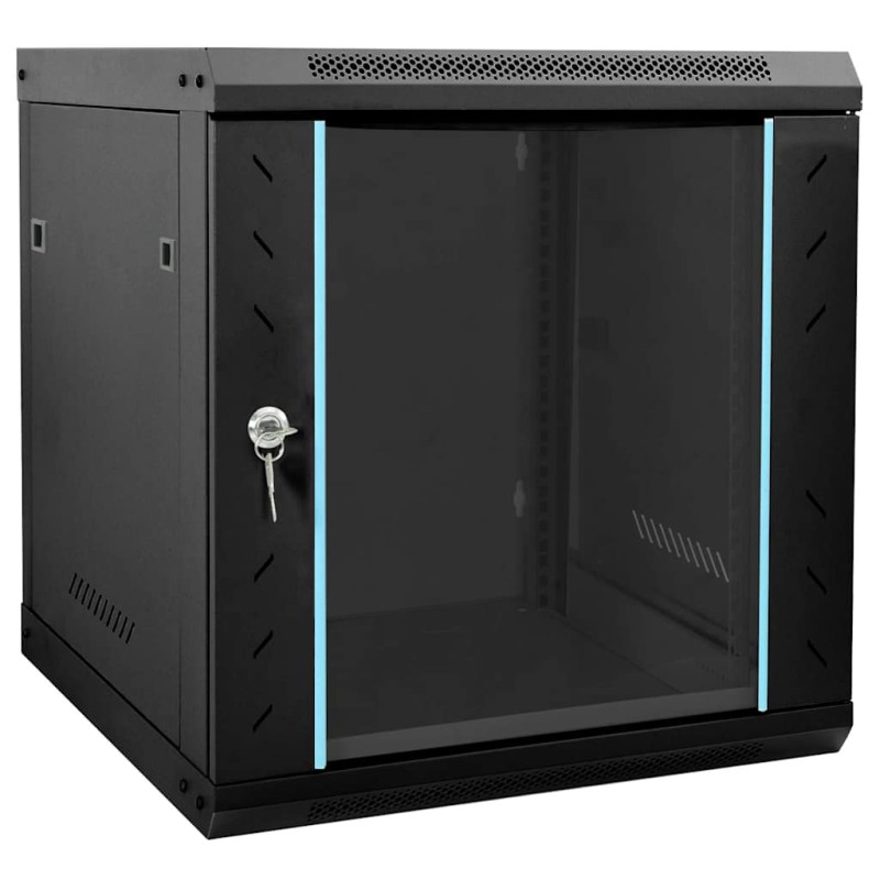 vidaXL Ντουλάπα δικτύου με αποθήκευση Μαύρο 53 x 60 x 60 εκ Ατσάλι