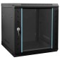 vidaXL Ντουλάπα δικτύου με αποθήκευση Μαύρο 53 x 60 x 60 εκ Ατσάλι
