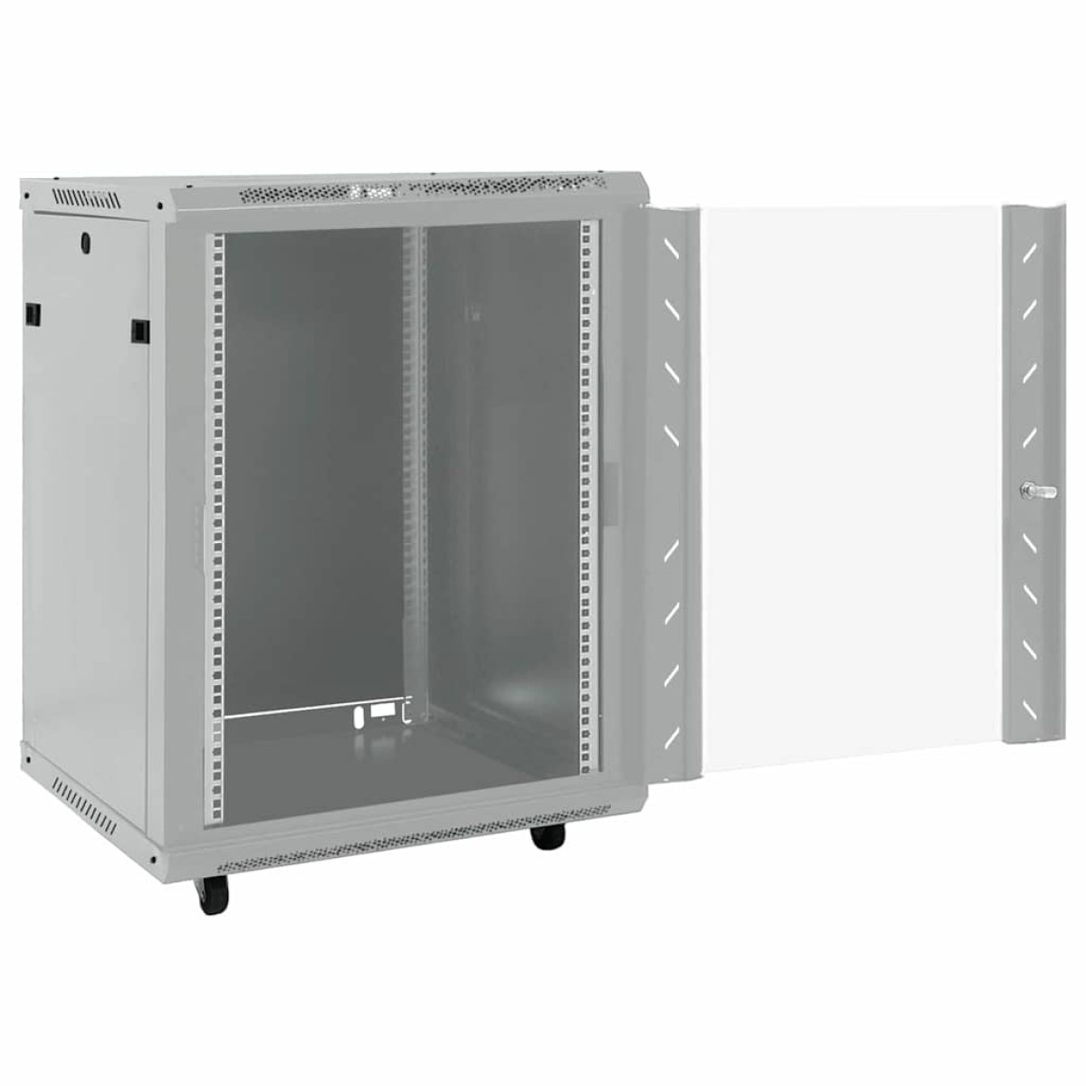 vidaXL Ντουλάπα δικτύου με αποθήκευση Γκρι 60 x 60 x 80 εκ Ατσάλι