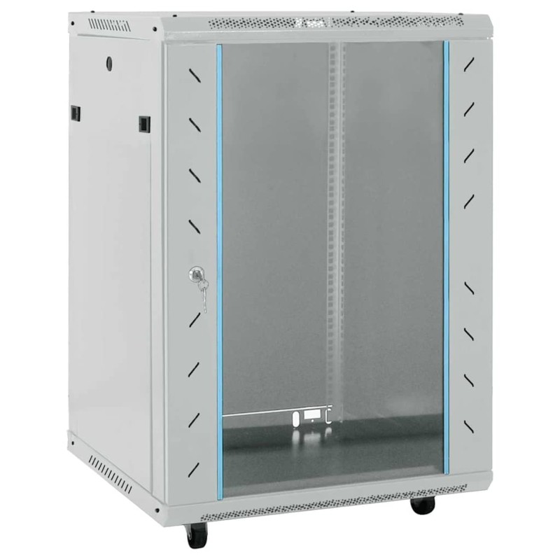 vidaXL Ντουλάπα δικτύου με αποθήκευση Γκρι 60 x 60 x 80 εκ Ατσάλι