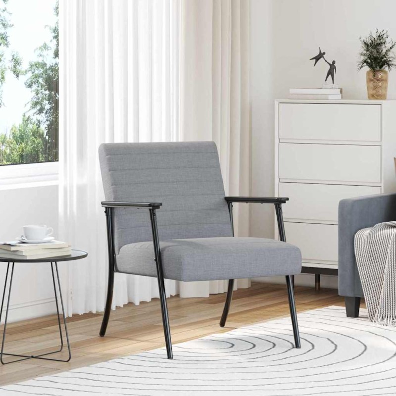 vidaXL Πολυθρόνα Ανοιχτό γκρι 59 x 75 x 78 εκ ύφασμα