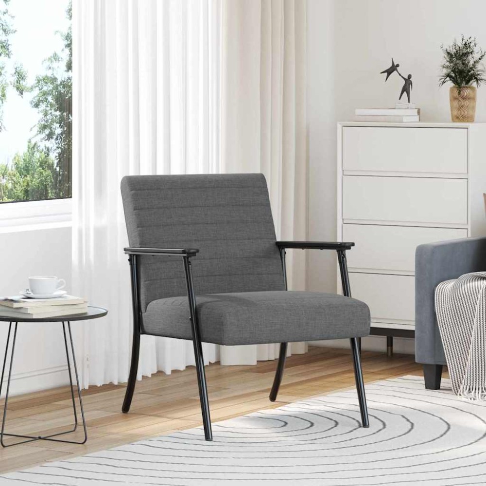 vidaXL Πολυθρόνα Σκούρο Γκρι 59 x 75 x 78 εκ ύφασμα