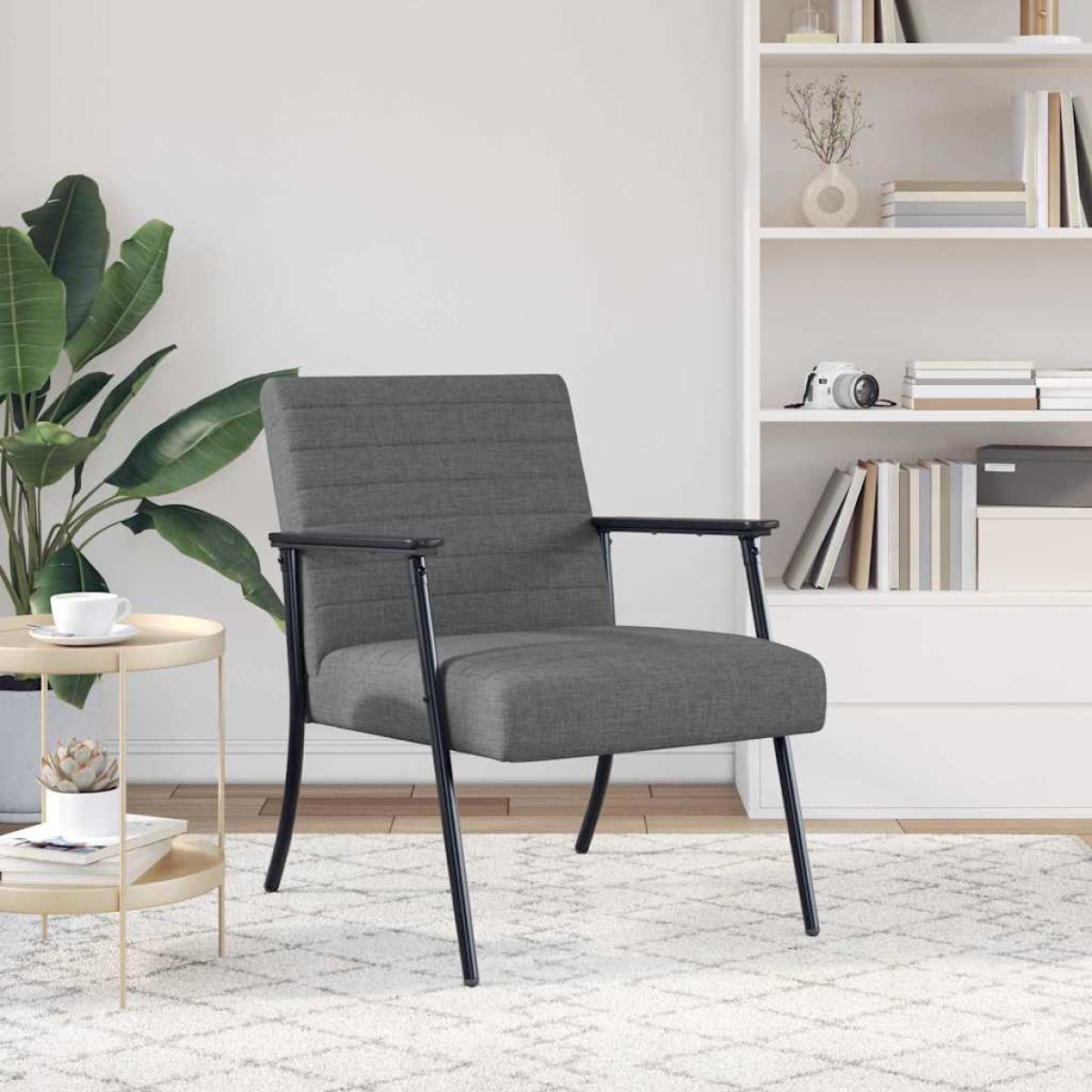 vidaXL Πολυθρόνα Σκούρο Γκρι 59 x 75 x 78 εκ ύφασμα