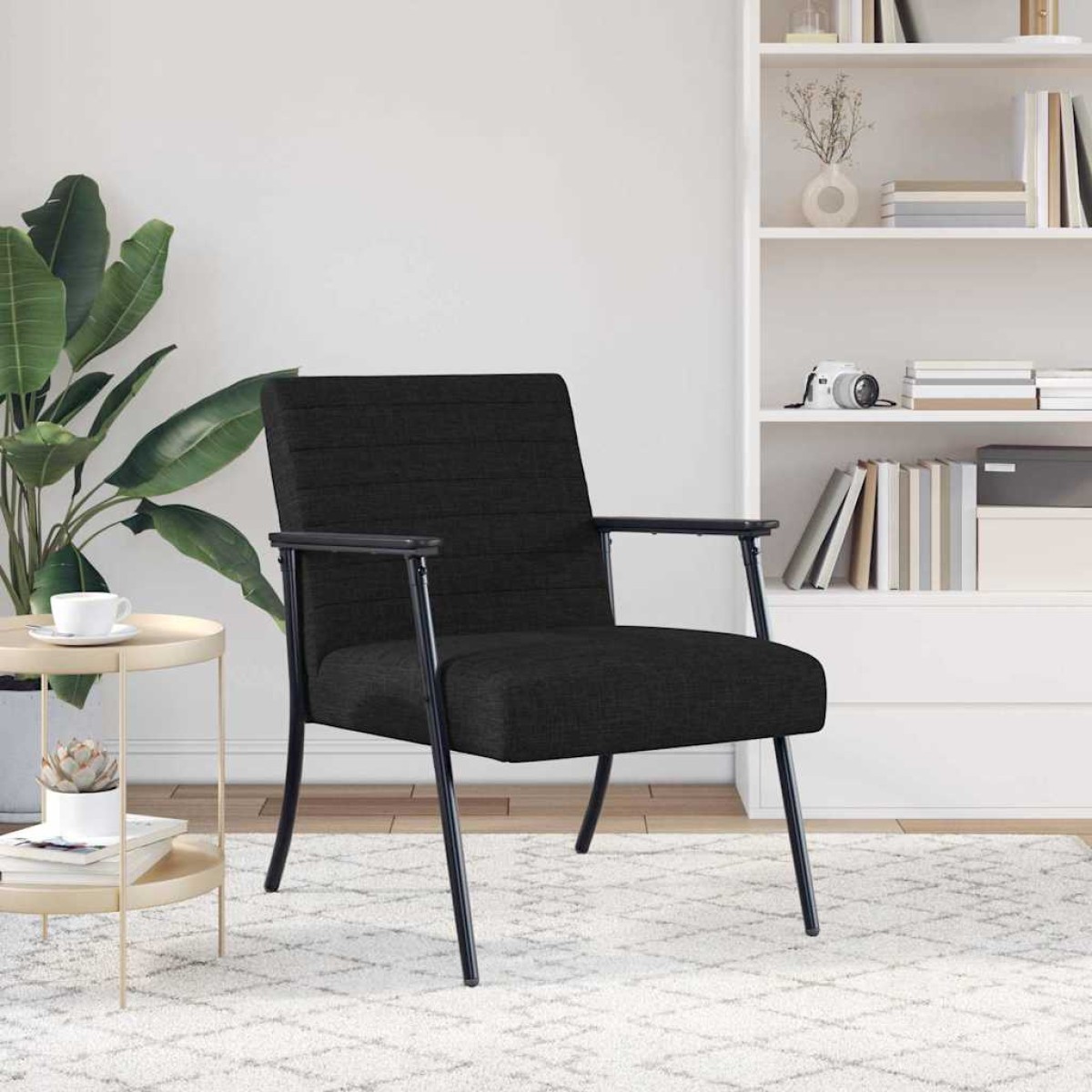 vidaXL Πολυθρόνα Μαύρο 59 x 75 x 78 εκ ύφασμα