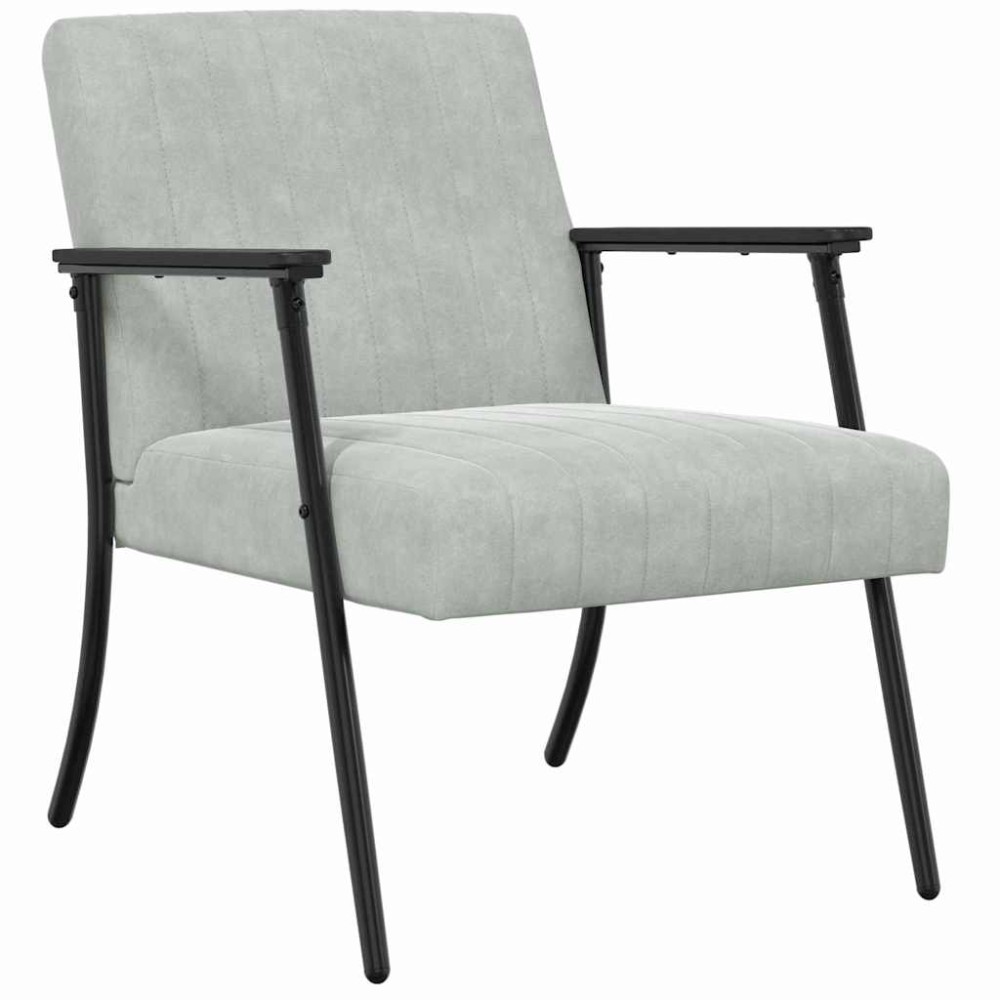 vidaXL Πολυθρόνα Ανοιχτό γκρι 59 x 75 x 78 εκ Βελούδο