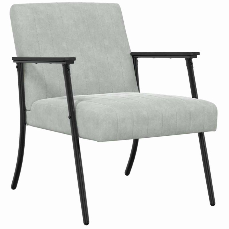 vidaXL Πολυθρόνα Ανοιχτό γκρι 59 x 75 x 78 εκ Βελούδο