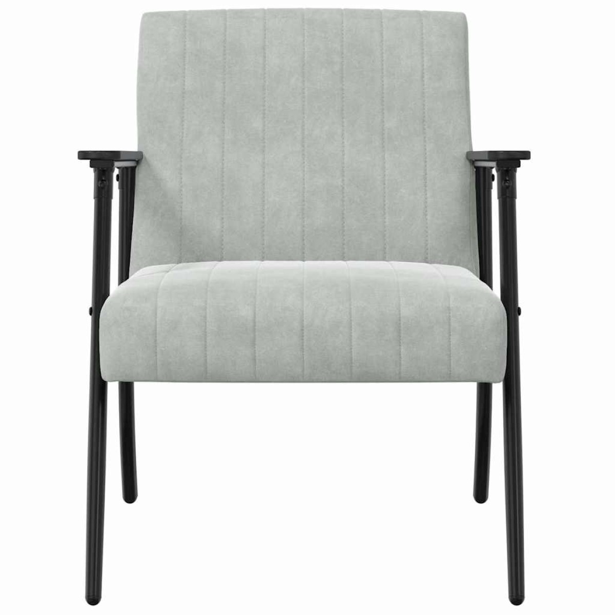 vidaXL Πολυθρόνα Ανοιχτό γκρι 59 x 75 x 78 εκ Βελούδο