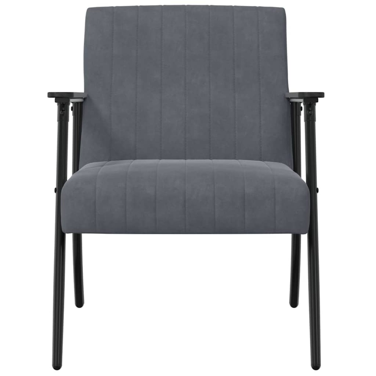 vidaXL Πολυθρόνα Σκούρο Γκρι 59 x 75 x 78 εκ Βελούδο