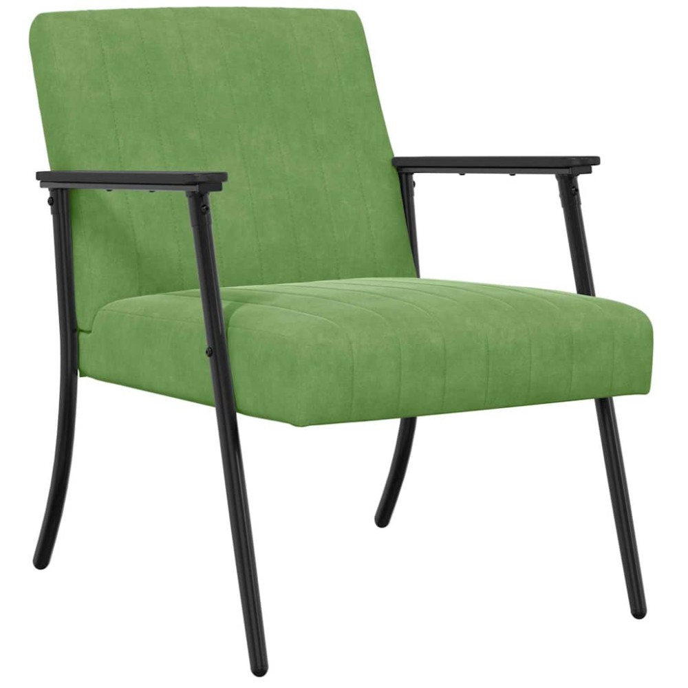 vidaXL Πολυθρόνα Ανοιχτό Πράσινο 59 x 75 x 78 εκ Βελούδο