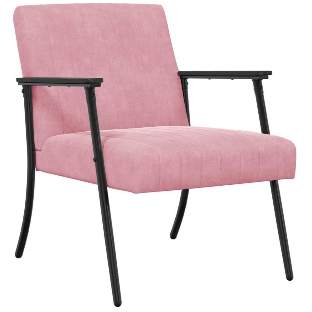 vidaXL Πολυθρόνα Ροζ 59 x 75 x 78 εκ Βελούδο