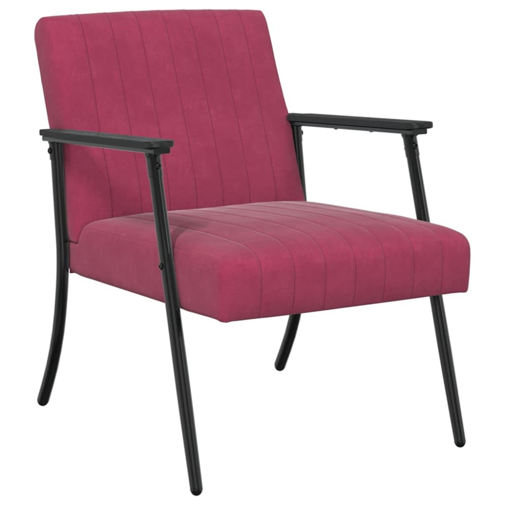 vidaXL Πολυθρόνα Κόκκινο 59 x 75 x 78 εκ Βελούδο