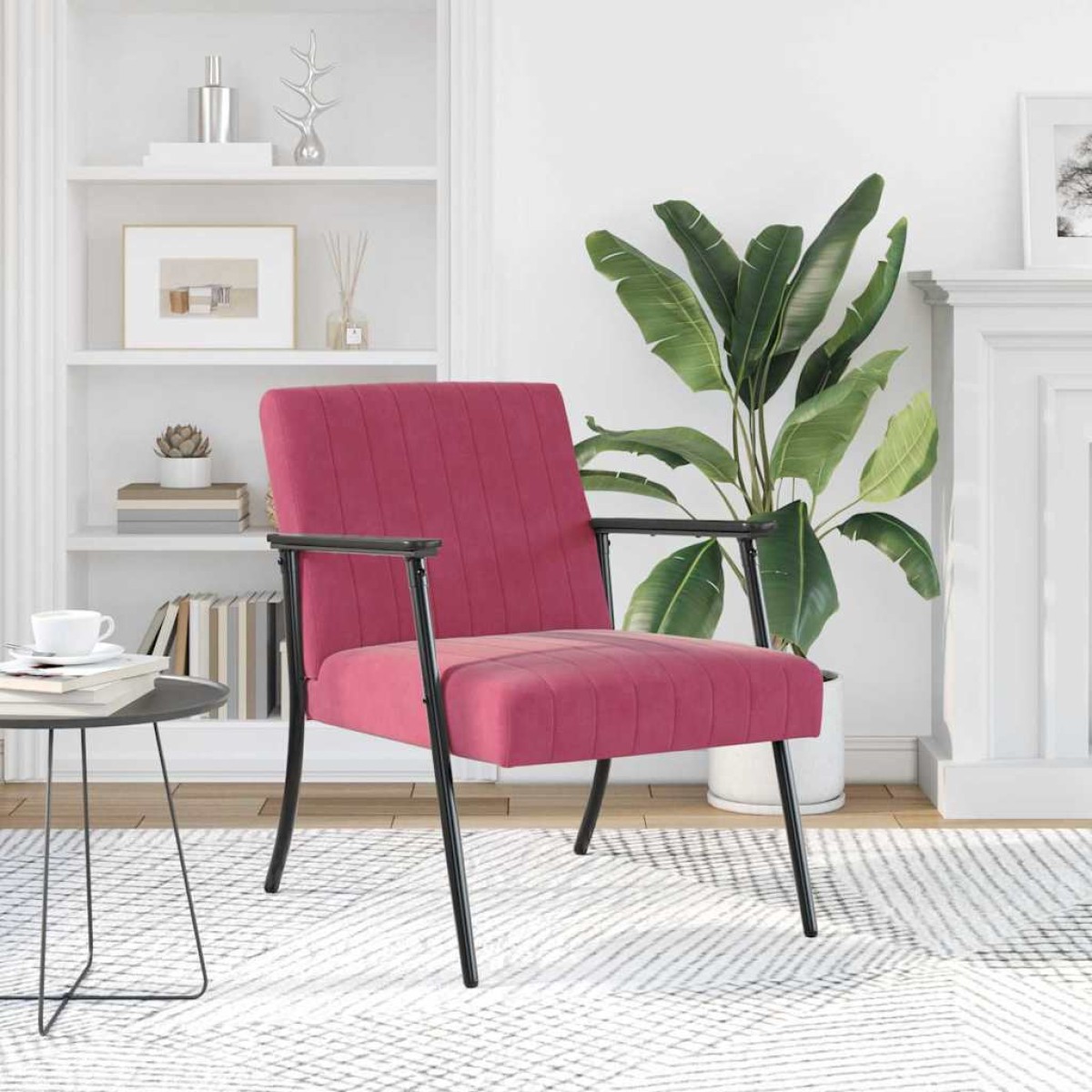 vidaXL Πολυθρόνα Κόκκινο 59 x 75 x 78 εκ Βελούδο