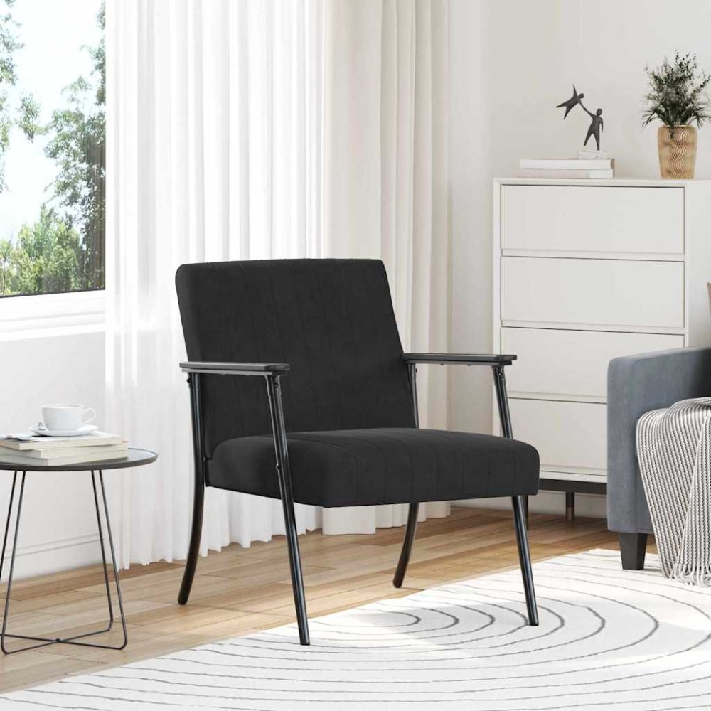vidaXL Πολυθρόνα Μαύρο 59 x 75 x 78 εκ Βελούδο