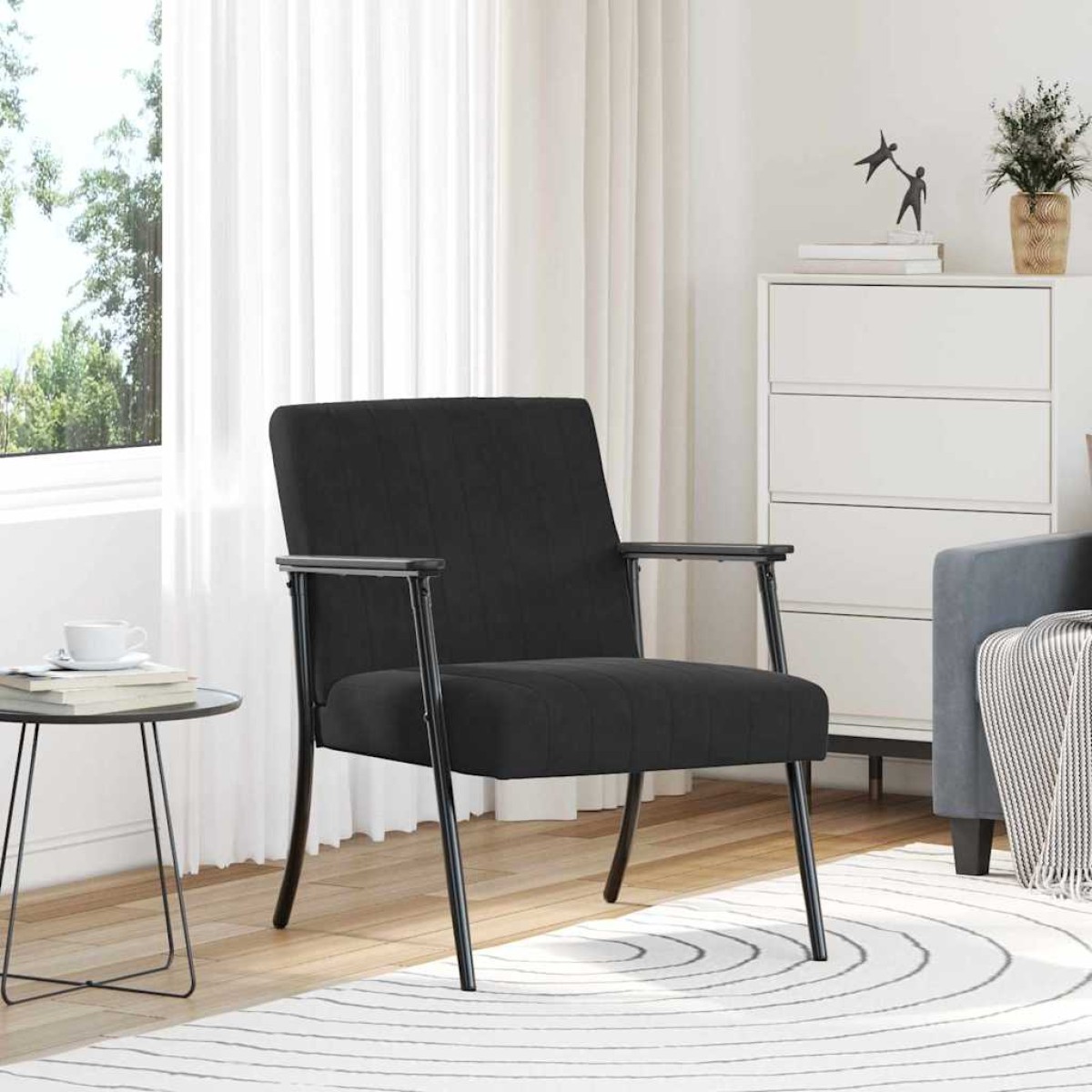 vidaXL Πολυθρόνα Μαύρο 59 x 75 x 78 εκ Βελούδο