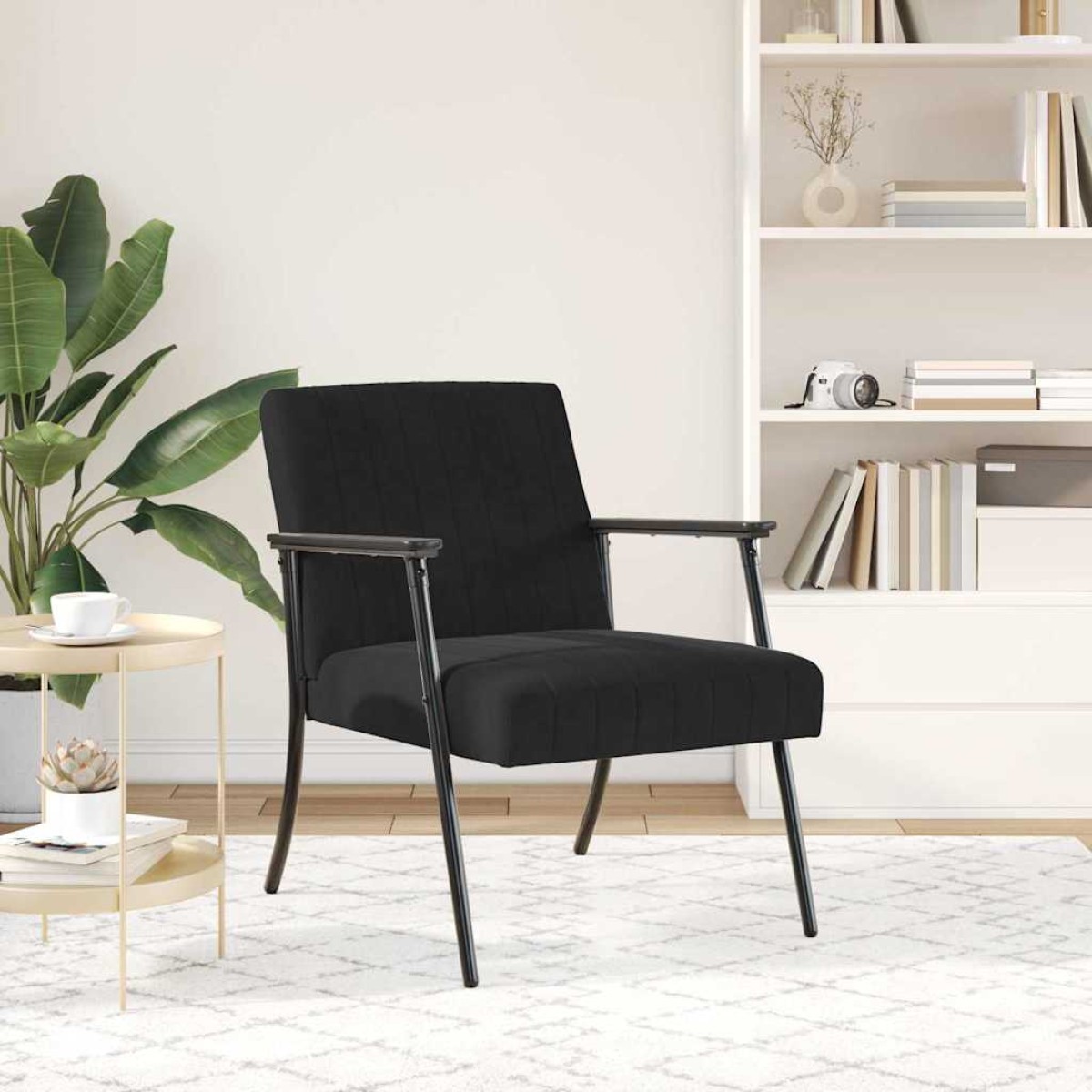 vidaXL Πολυθρόνα Μαύρο 59 x 75 x 78 εκ Βελούδο