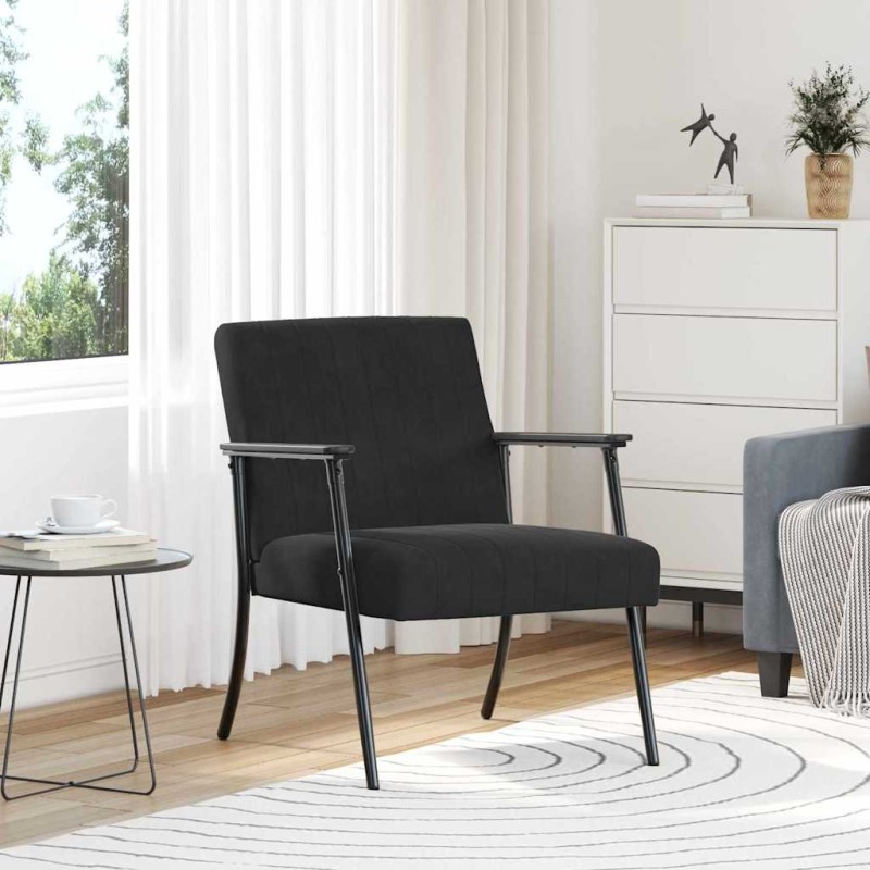 vidaXL Πολυθρόνα Μαύρο 59 x 75 x 78 εκ Βελούδο