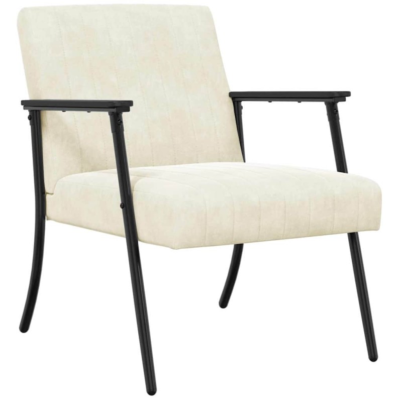 vidaXL Πολυθρόνα Κρεμ 59 x 75 x 78 εκ Βελούδο