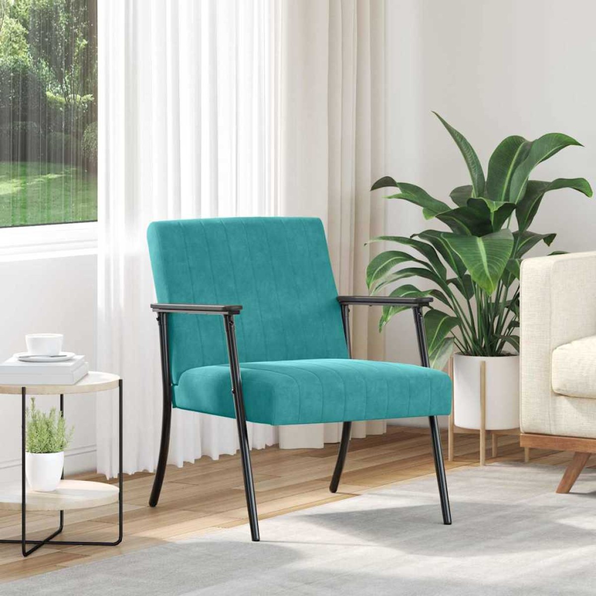 vidaXL Πολυθρόνα Τιρκουάζ 59 x 75 x 78 εκ Βελούδο