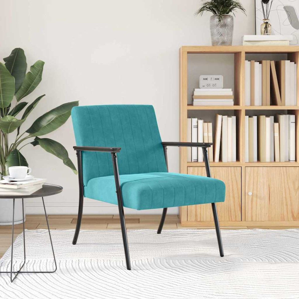 vidaXL Πολυθρόνα Τιρκουάζ 59 x 75 x 78 εκ Βελούδο
