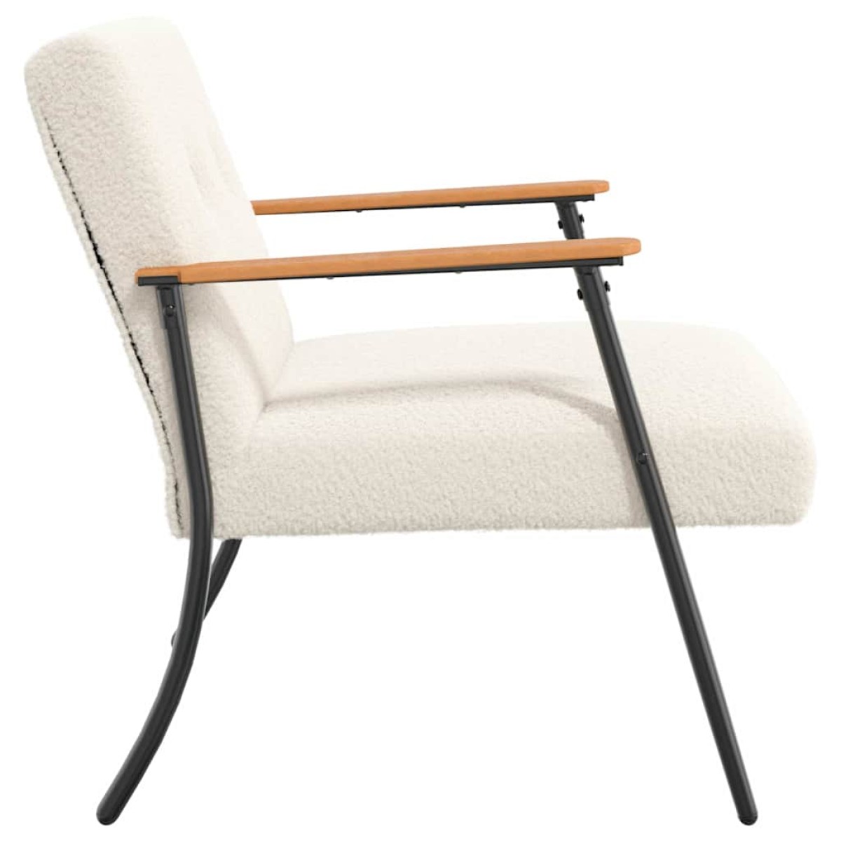 vidaXL Πολυθρόνα Κρεμ Κάλαθος ύφασμα με σγουρή υφή