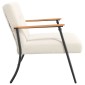 vidaXL Πολυθρόνα Κρεμ Κάλαθος ύφασμα με σγουρή υφή