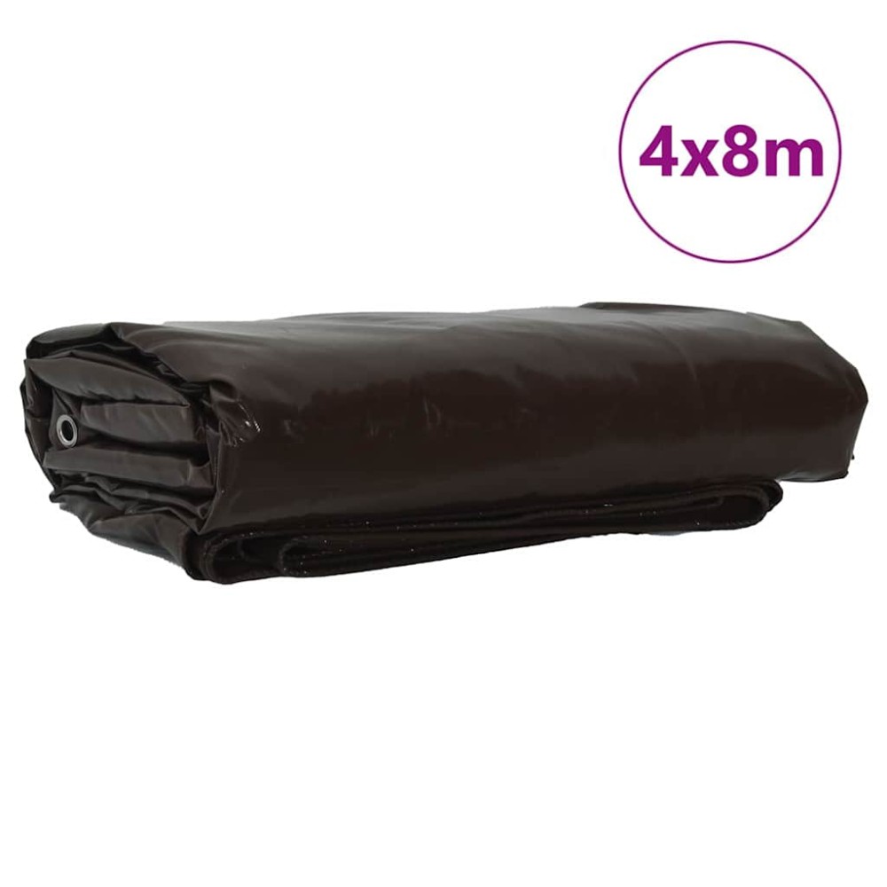 vidaXL Τέντα 650g / m² Καφέ 4 x 8 m Καμβάς με επικάλυψη PVC