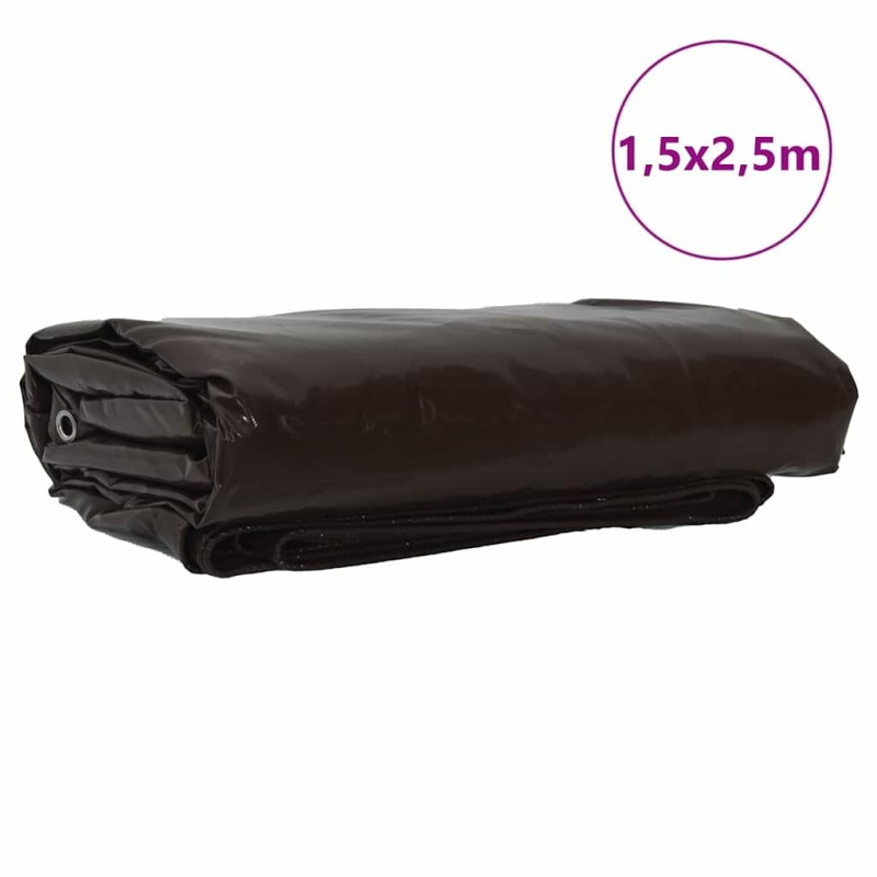 vidaXL Τέντα 650g / m² Καφέ 1,5 x 2,5 μ Καμβάς με επικάλυψη PVC