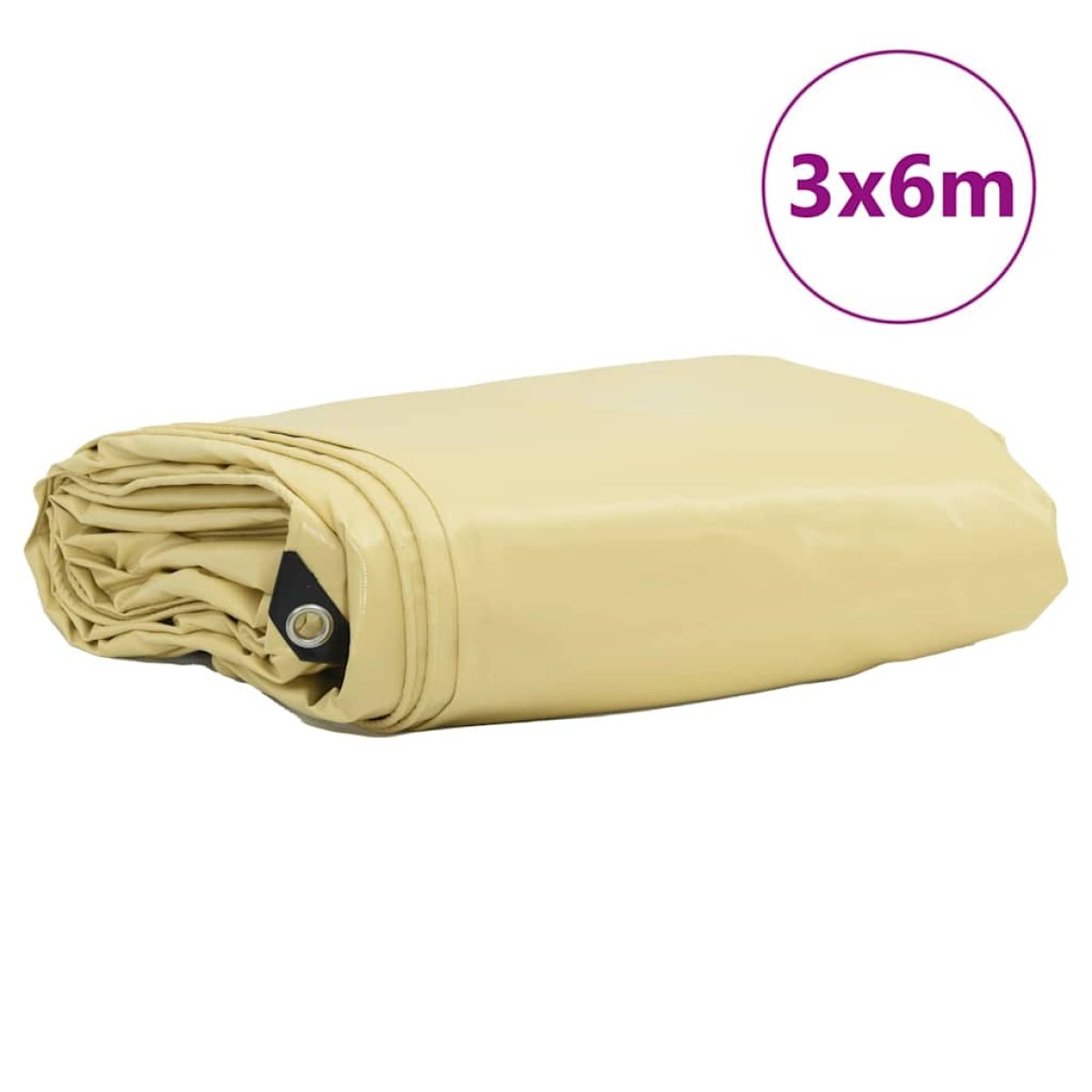 vidaXL Τέντα 650g / m² Μπεζ 3 x 6 m Καμβάς με επικάλυψη PVC