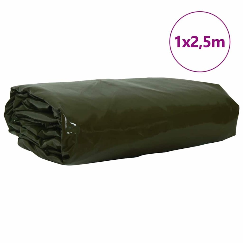 vidaXL Τέντα 650g / m² Ελιά Πράσινη 1 x 2,5 m Καμβάς με επικάλυψη PVC